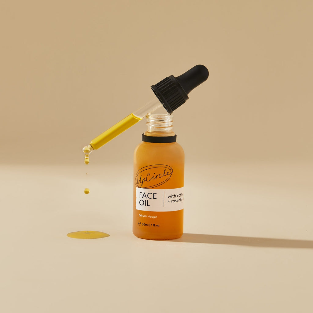 Practical Living Face Oil with Coffee, Rosehip + Jojoba for daily home and personal routines with facial skin and sun care