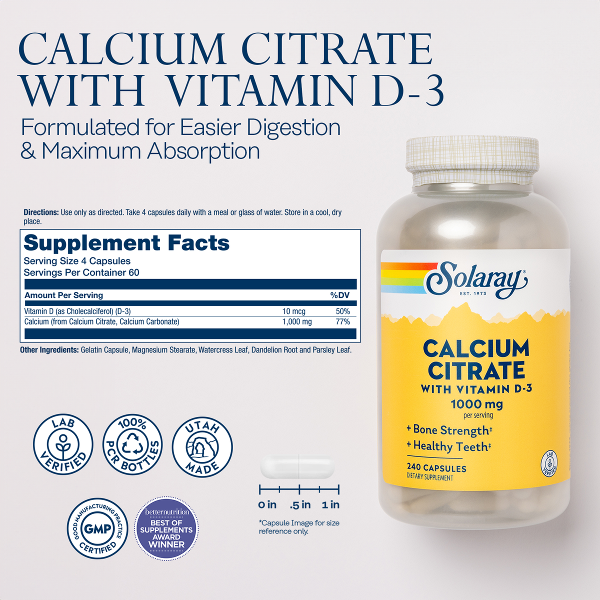 Everyday Home Calcium Citrate with Vitamin D3, 1000 mg for daily home and personal routines with general everyday essentials