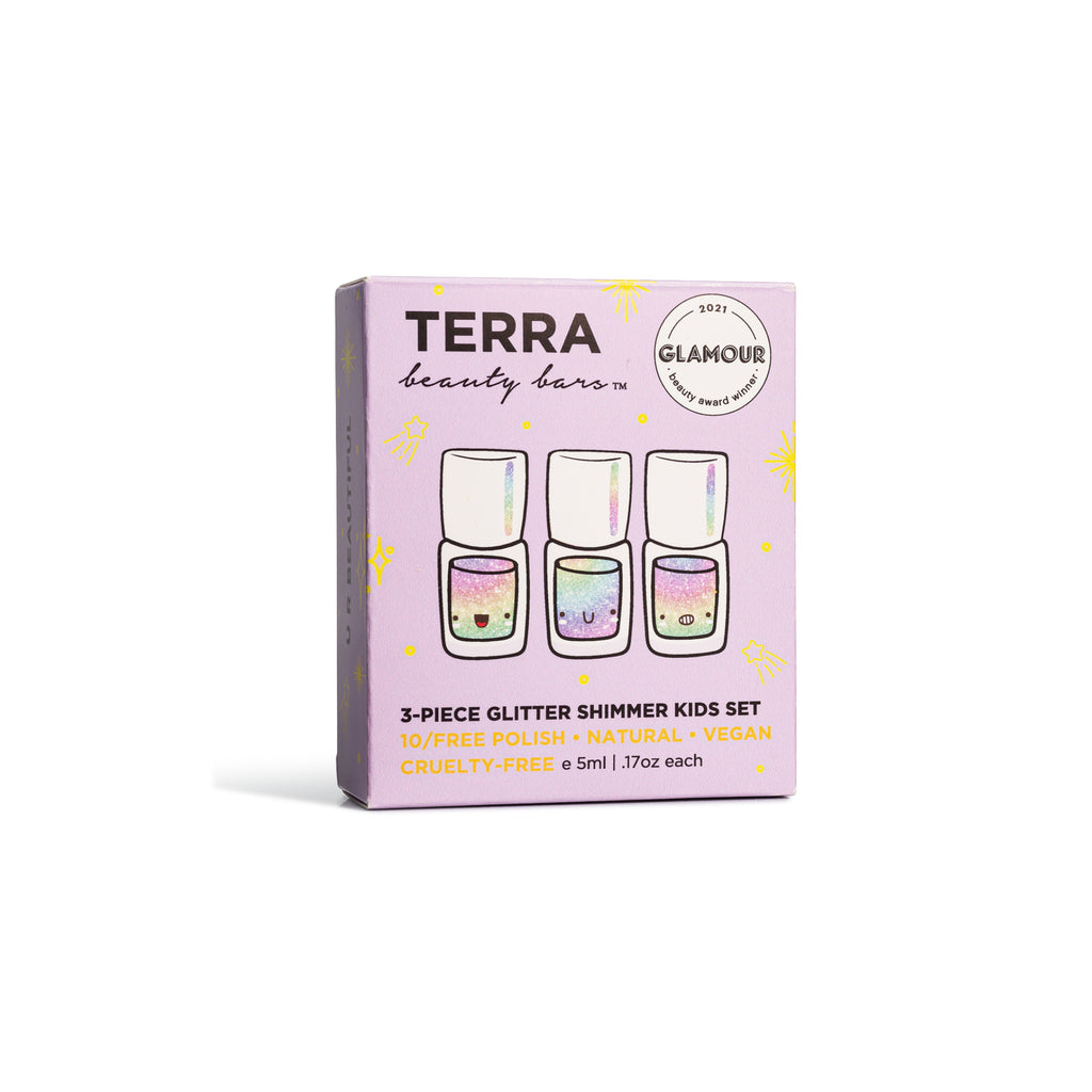 Everyday Home Kids 3-Piece Glitter Shimmer Nail Collection for daily home and personal routines with pet care treats and accessories