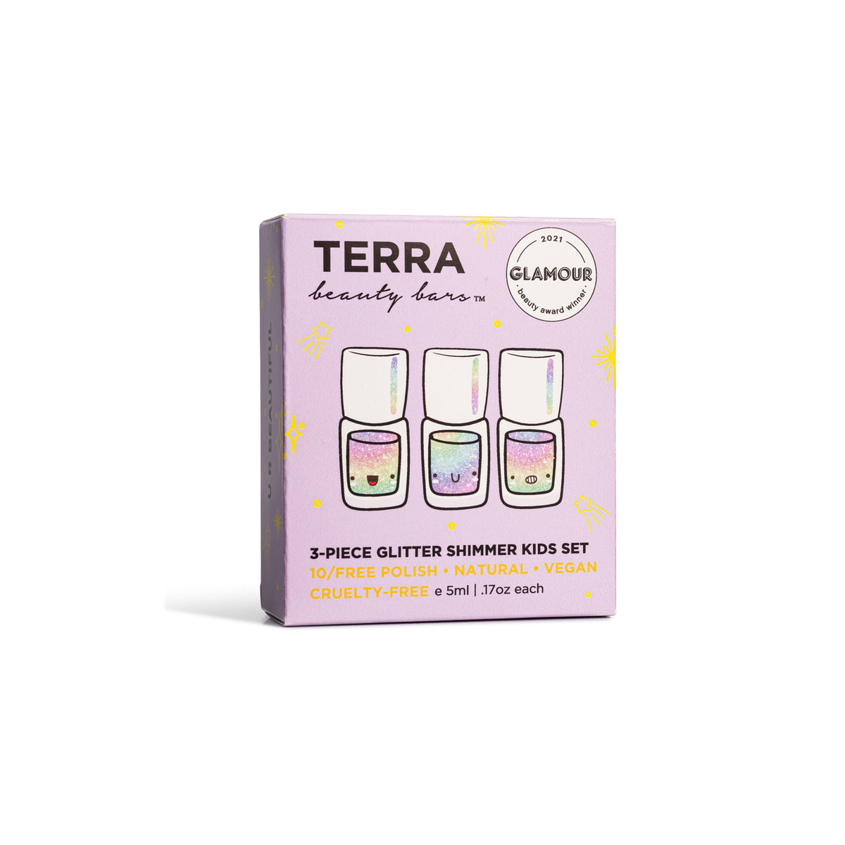 Everyday Home Kids 3-Piece Glitter Shimmer Nail Collection for daily home and personal routines with pet care treats and accessories