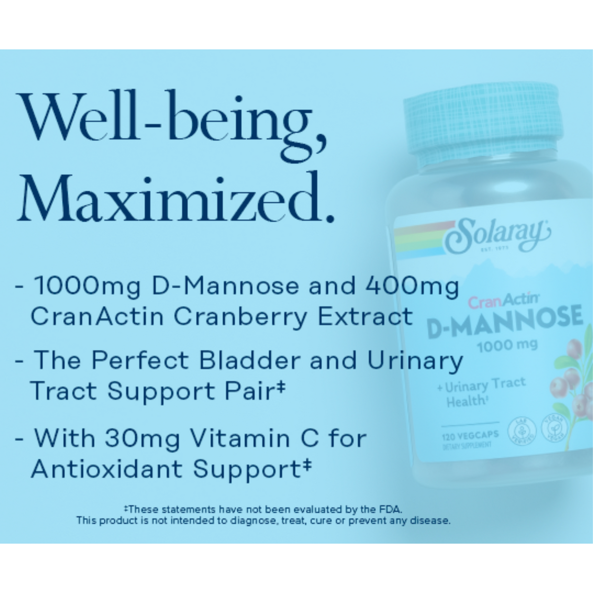 Daily Care CranActin D-Mannose, 1000 mg for daily home and personal routines with general everyday essentials