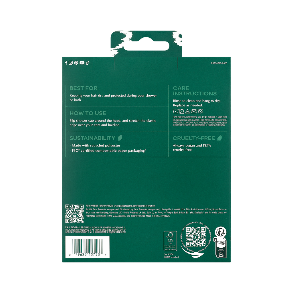 Home Essentials Eco XL Shower Cap for daily home and personal routines with bath body and hygiene