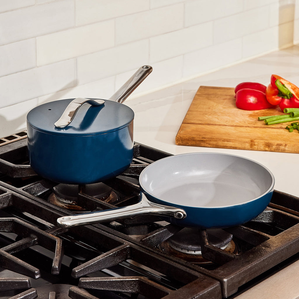 Daily Care Ceramic Mini Fry Pan and Mini Sauce Pan Duo for daily home and personal routines with cookware food storage and kitchen tools