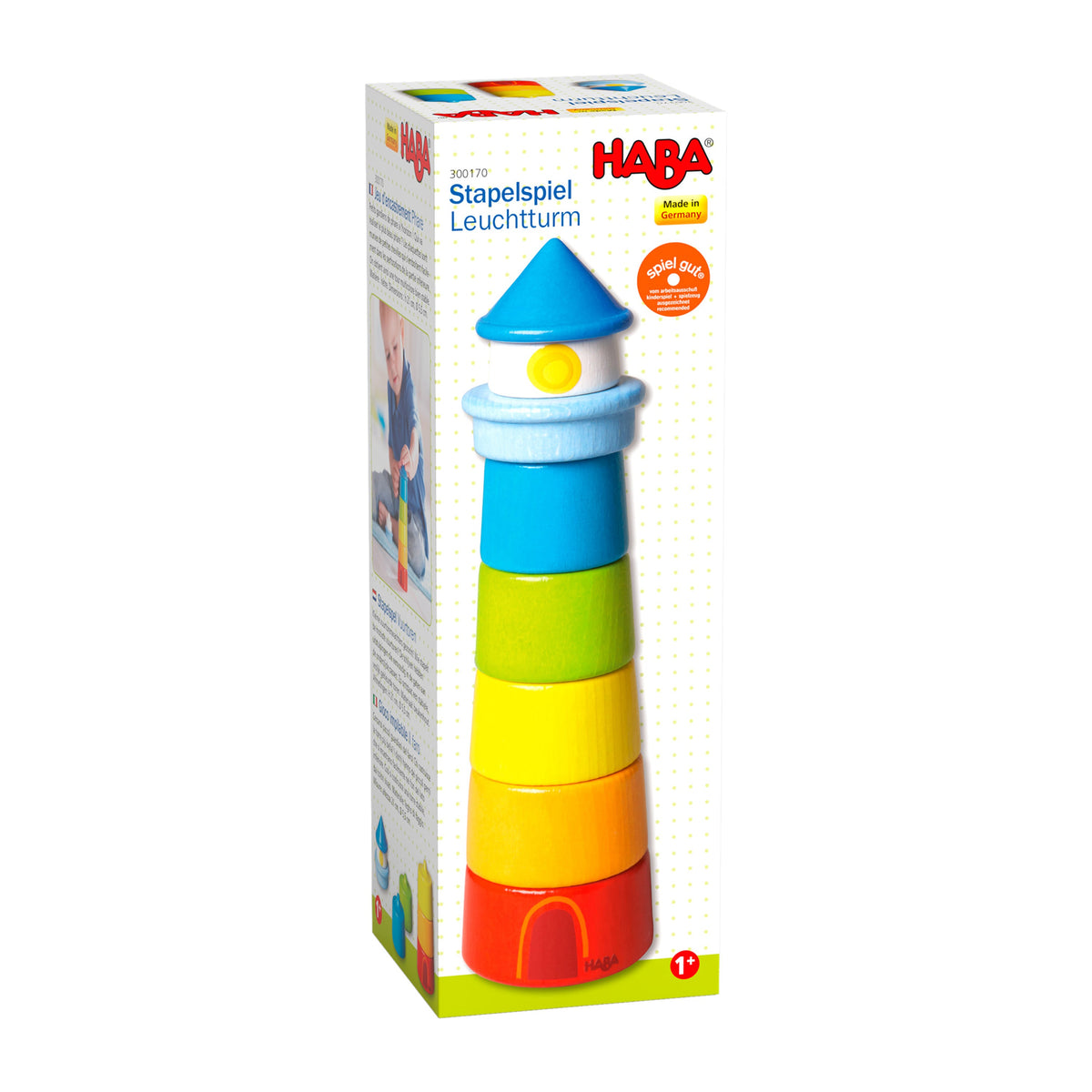 Everyday Home Lighthouse Wooden Rainbow Stacker made from sustainably sourced wood for daily home and personal routines with baby care and kids products