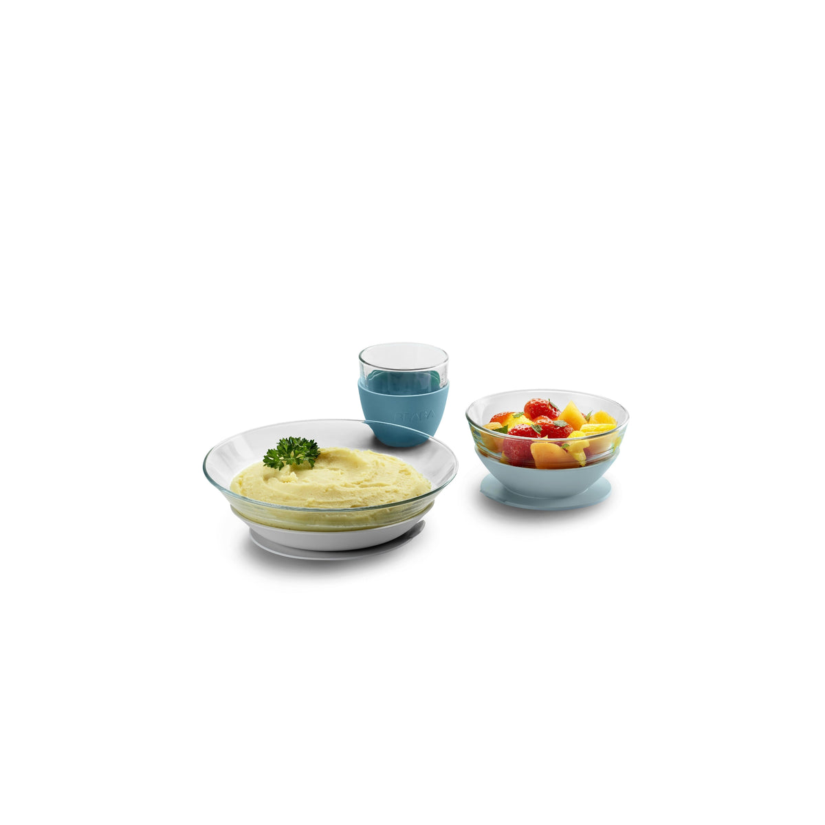Everyday Home 3-Piece Glass Suction Baby and Toddler Feeding Set for daily home and personal routines with baby care and kids products