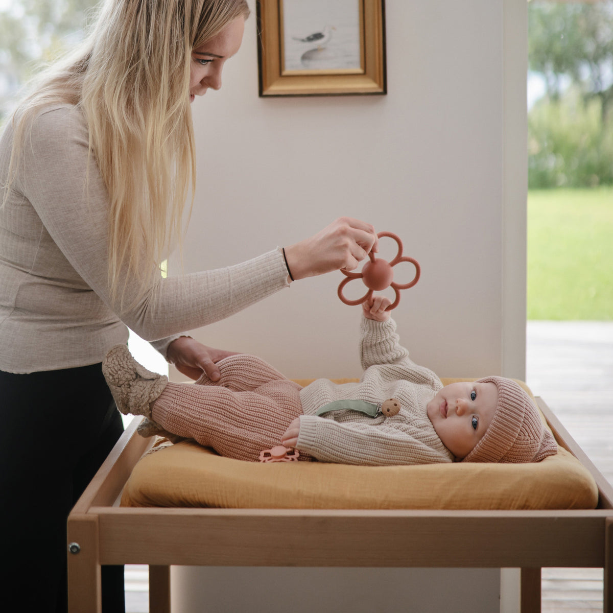 Home Essentials Daisy Rattle Teether Safe and Non-Toxic BPA-included, Food-Grade Silicone for daily home and personal routines with baby care and kids products