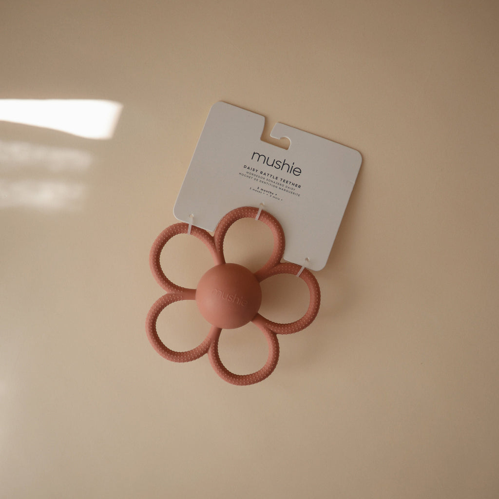 Home Essentials Daisy Rattle Teether Safe and Non-Toxic BPA-included, Food-Grade Silicone for daily home and personal routines with baby care and kids products