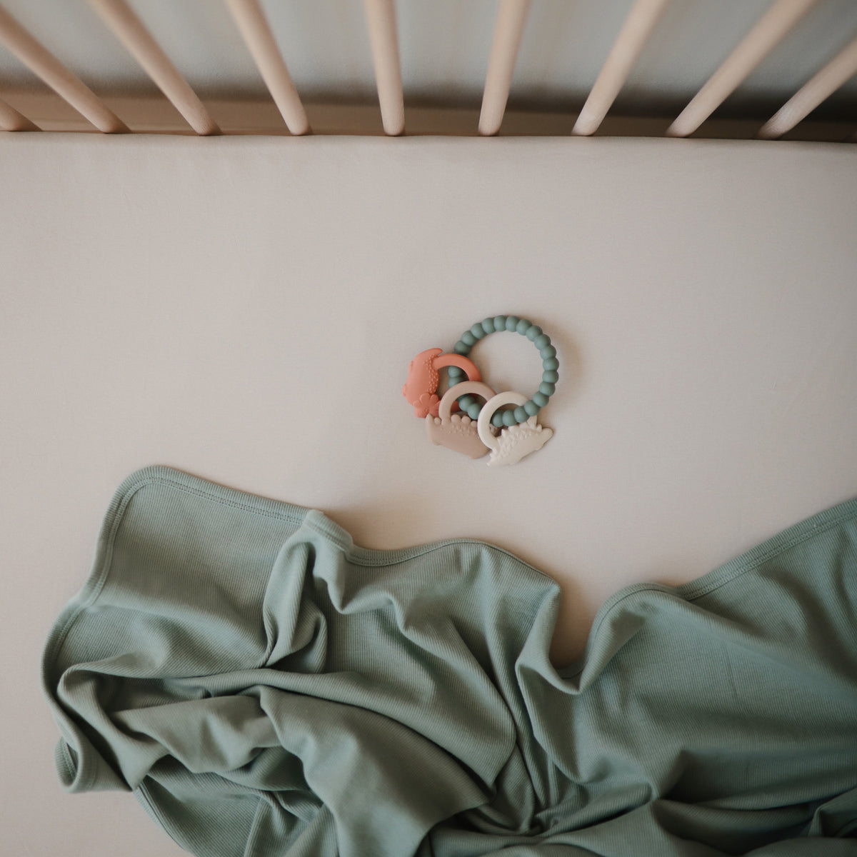 Routine Ready Dino Teething Ring Safe and non-toxic BPA-included, Food-Grade Silicone for daily home and personal routines with baby care and kids products