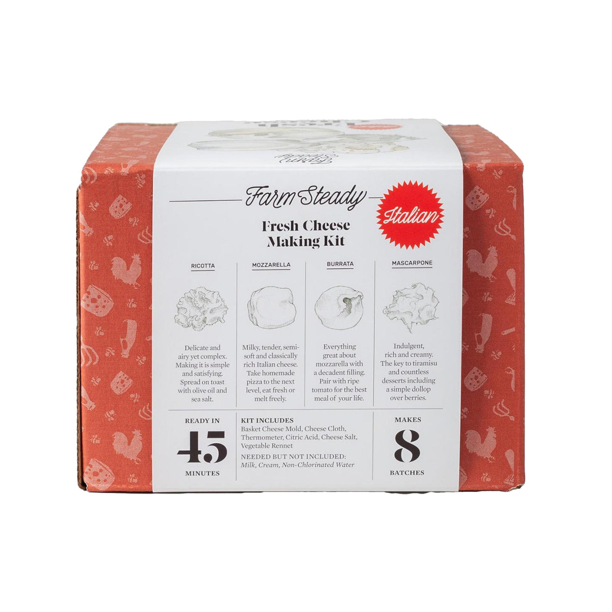 Routine Ready Italian Fresh Cheese Making Kit for daily home and personal routines with pantry foods and beverages