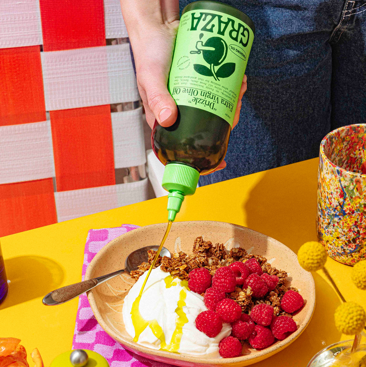 Routine Ready Drizzle Extra Virgin Olive Oil - For Finishing for daily home and personal routines with pantry foods and beverages