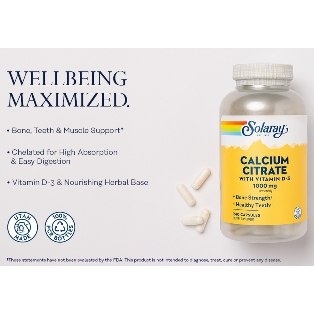 Everyday Home Calcium Citrate with Vitamin D3, 1000 mg for daily home and personal routines with general everyday essentials