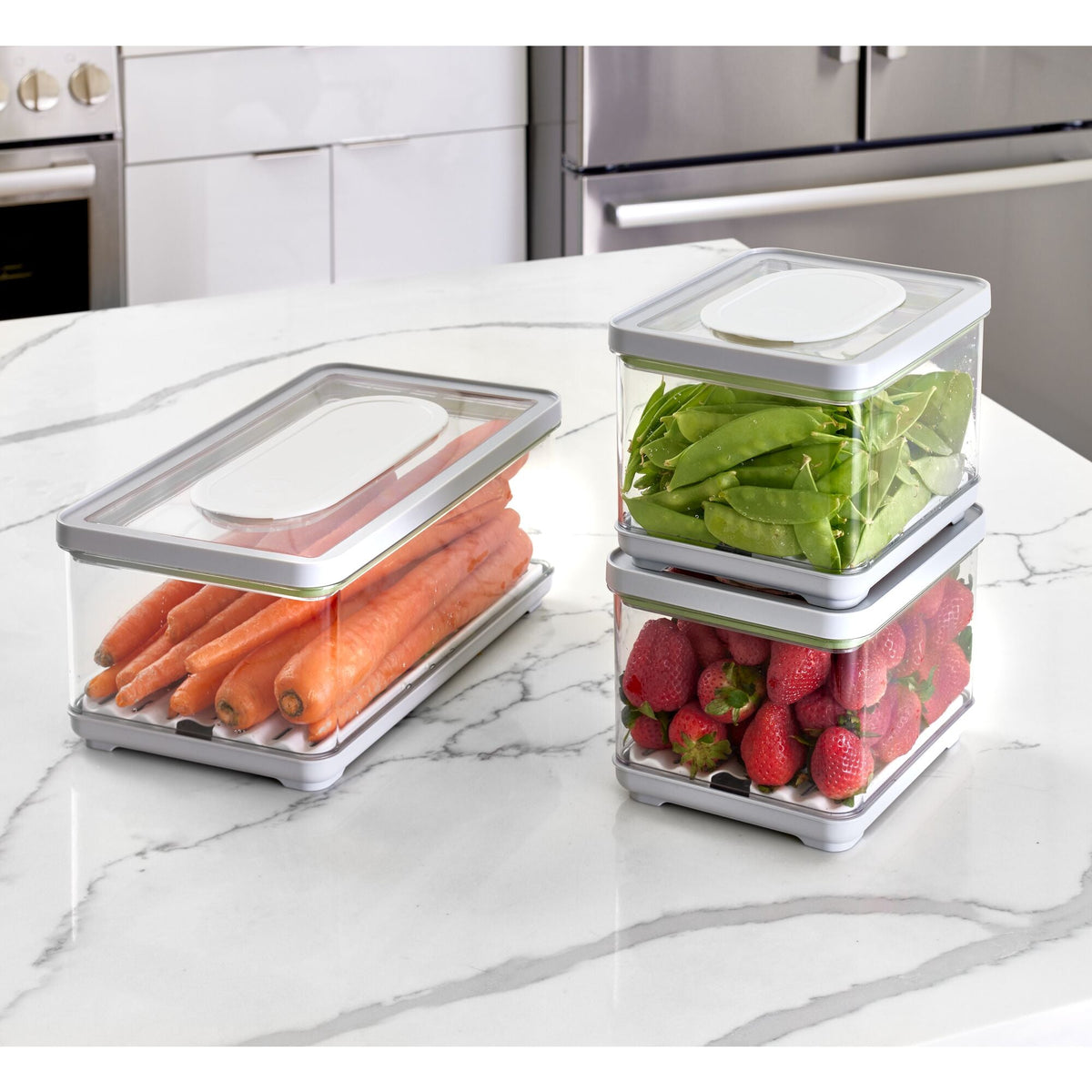 Home Essentials Fresh Produce Bin Set made with Recycled Plastic for daily home and personal routines with general everyday essentials