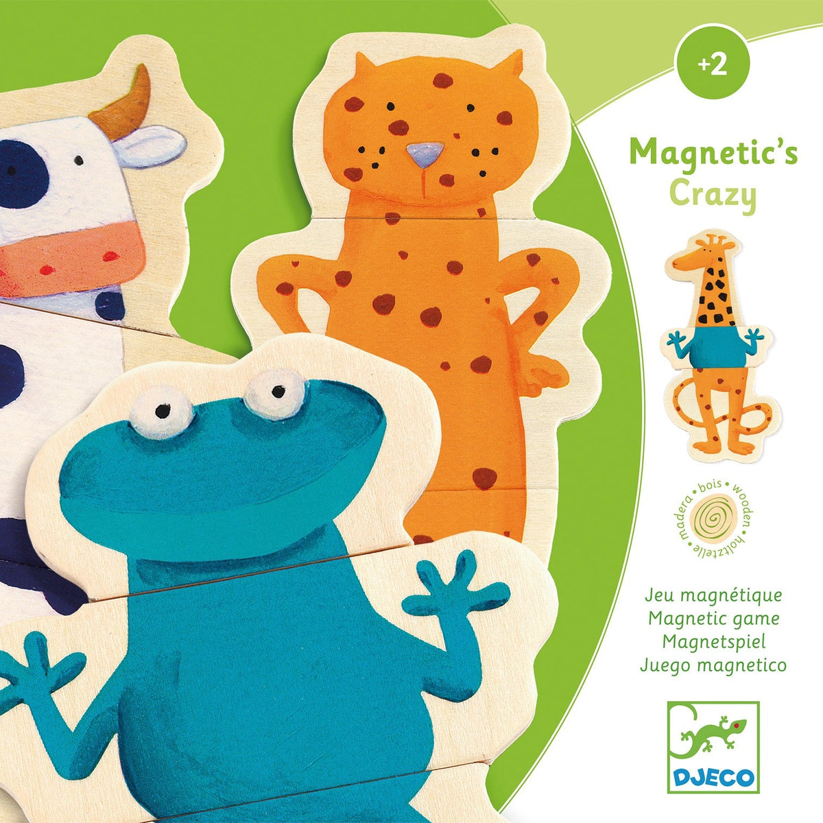 Everyday Home Crazy Animal Mix and Match Wooden Magnets made from FSC Certified Wood for daily home and personal routines with baby care and kids products