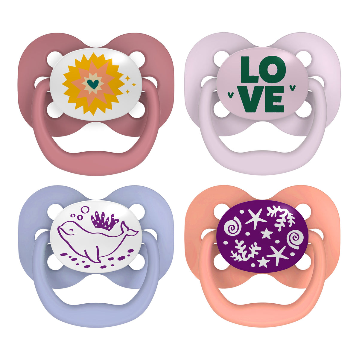 Advantage Glow-in-the-Dark Baby Pacifier, Stage 1, Fully Symmetrical Soother with Soft Silicone Bulb