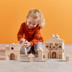 Everyday Home Basic Building Blocks - Extra Large Wooden Starter Set made from sustainably sourced wood for daily home and personal routines with baby care and kids products