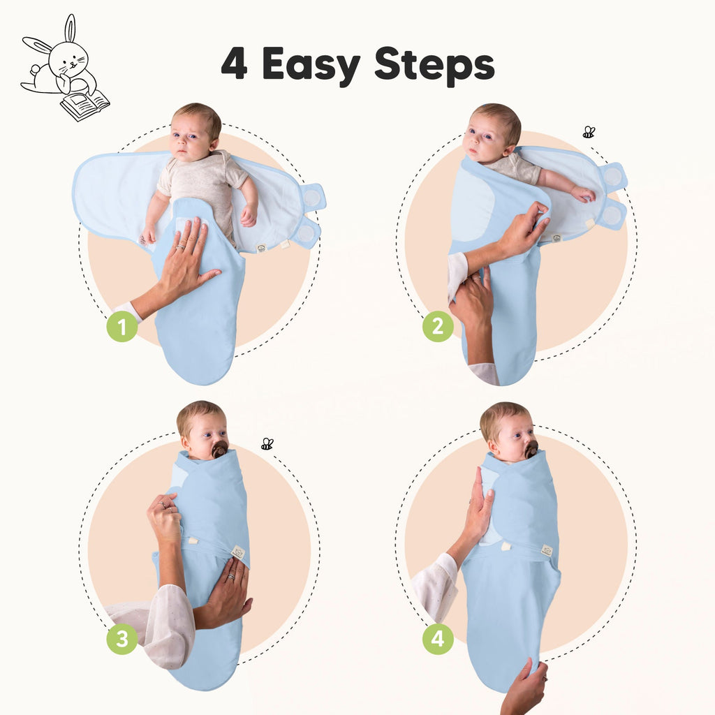 Practical Living GOTS Certified, fully Organic Cotton Soothe Swaddle Wraps, Set of 3 for daily home and personal routines with general everyday essentials