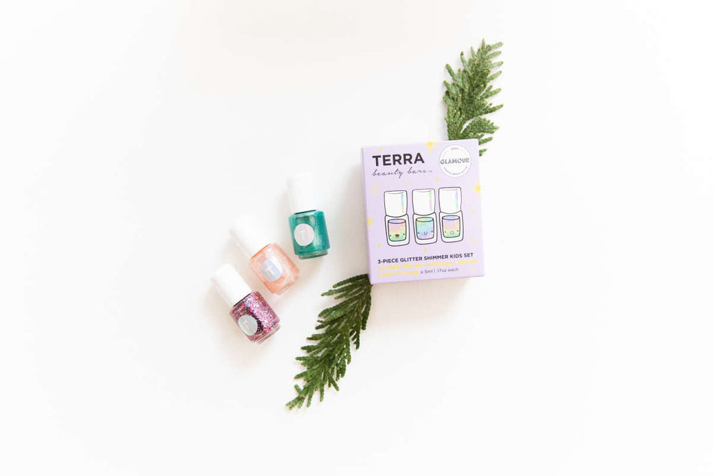 Everyday Home Kids 3-Piece Glitter Shimmer Nail Collection for daily home and personal routines with pet care treats and accessories