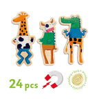Everyday Home Crazy Animal Mix and Match Wooden Magnets made from FSC Certified Wood for daily home and personal routines with baby care and kids products