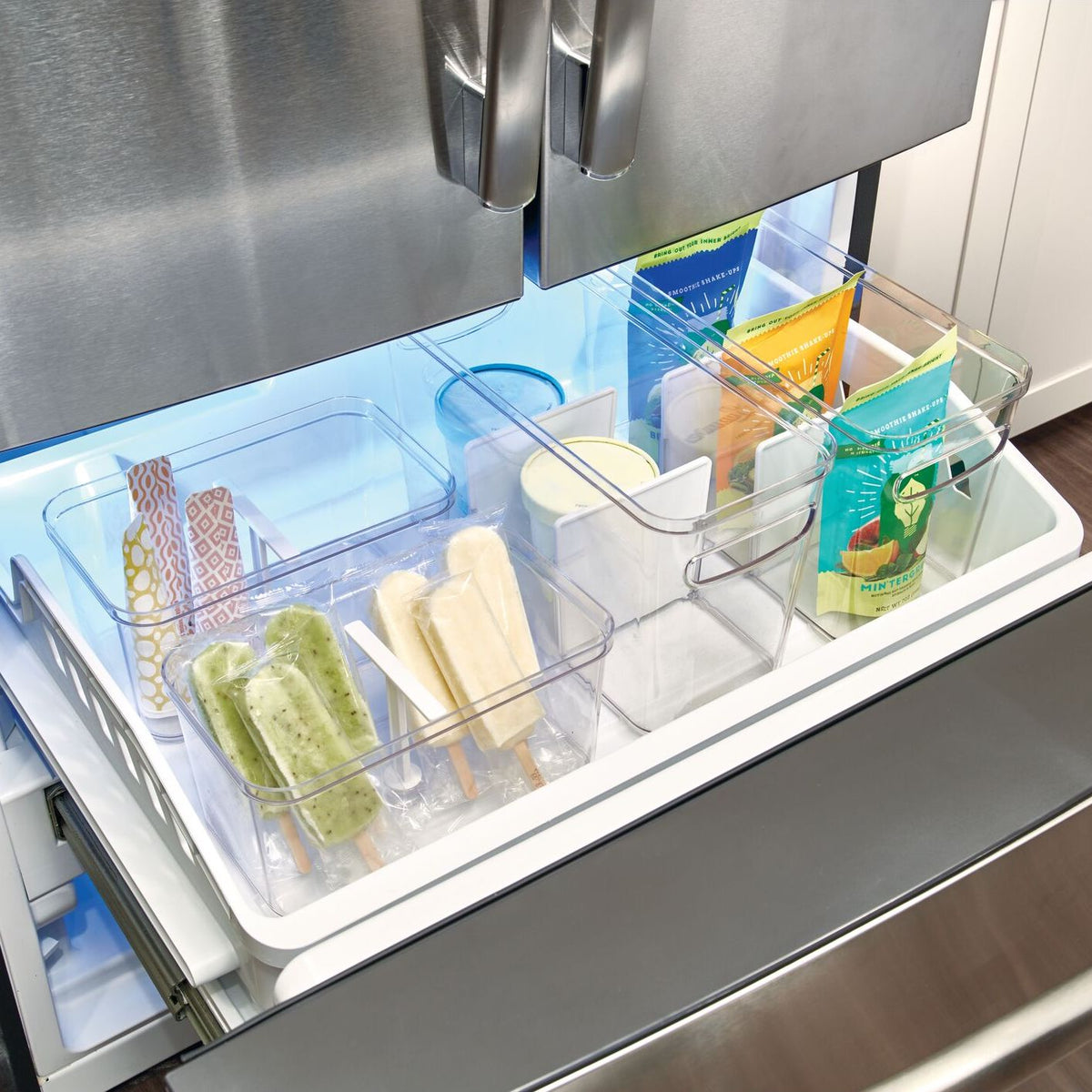 Practical Living Divided Organizer Bin with Handles made with Recycled Plastic for daily home and personal routines with home organization and everyday goods