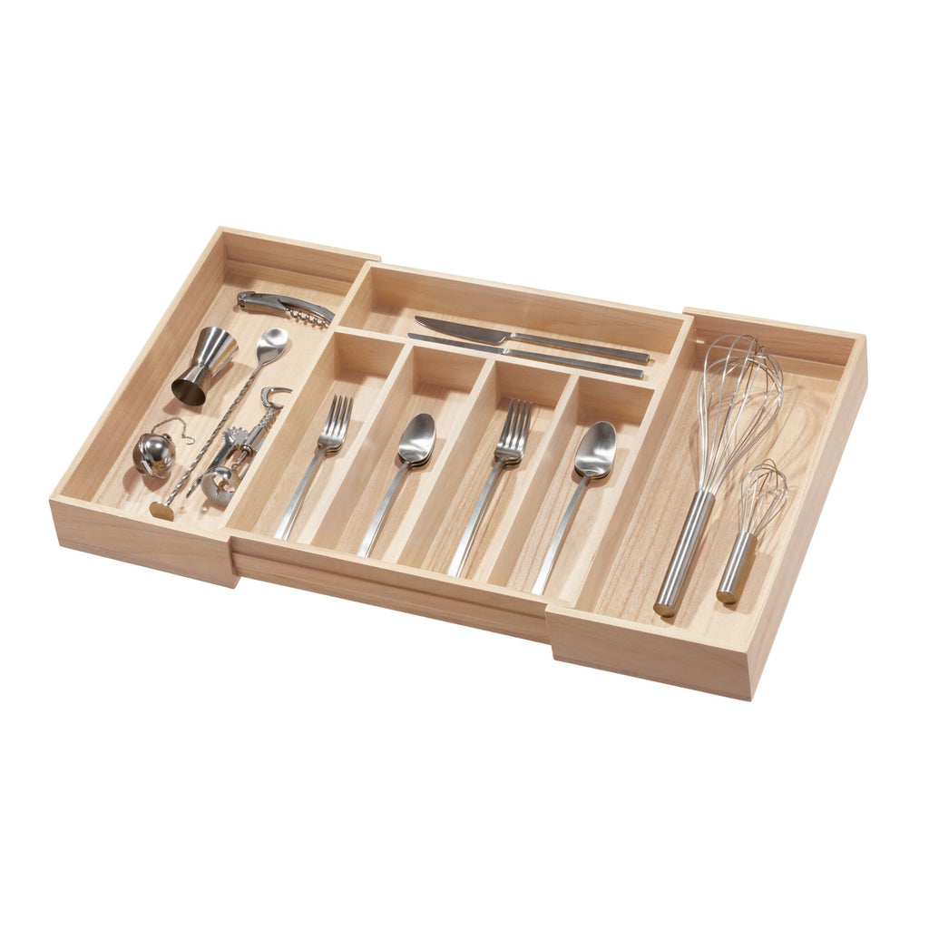 Home Essentials Expandable Wood Cutlery Tray for daily home and personal routines with cookware food storage and kitchen tools