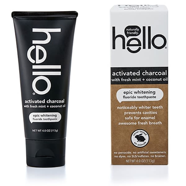 Daily Care hello Activated Charcoal Epic Whitening Fluoride included Toothpaste for daily home and personal routines with oral care