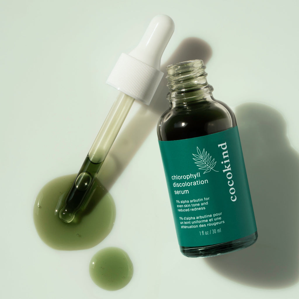 Routine Ready Chlorophyll Discoloration Serum for daily home and personal routines with facial skin and sun care