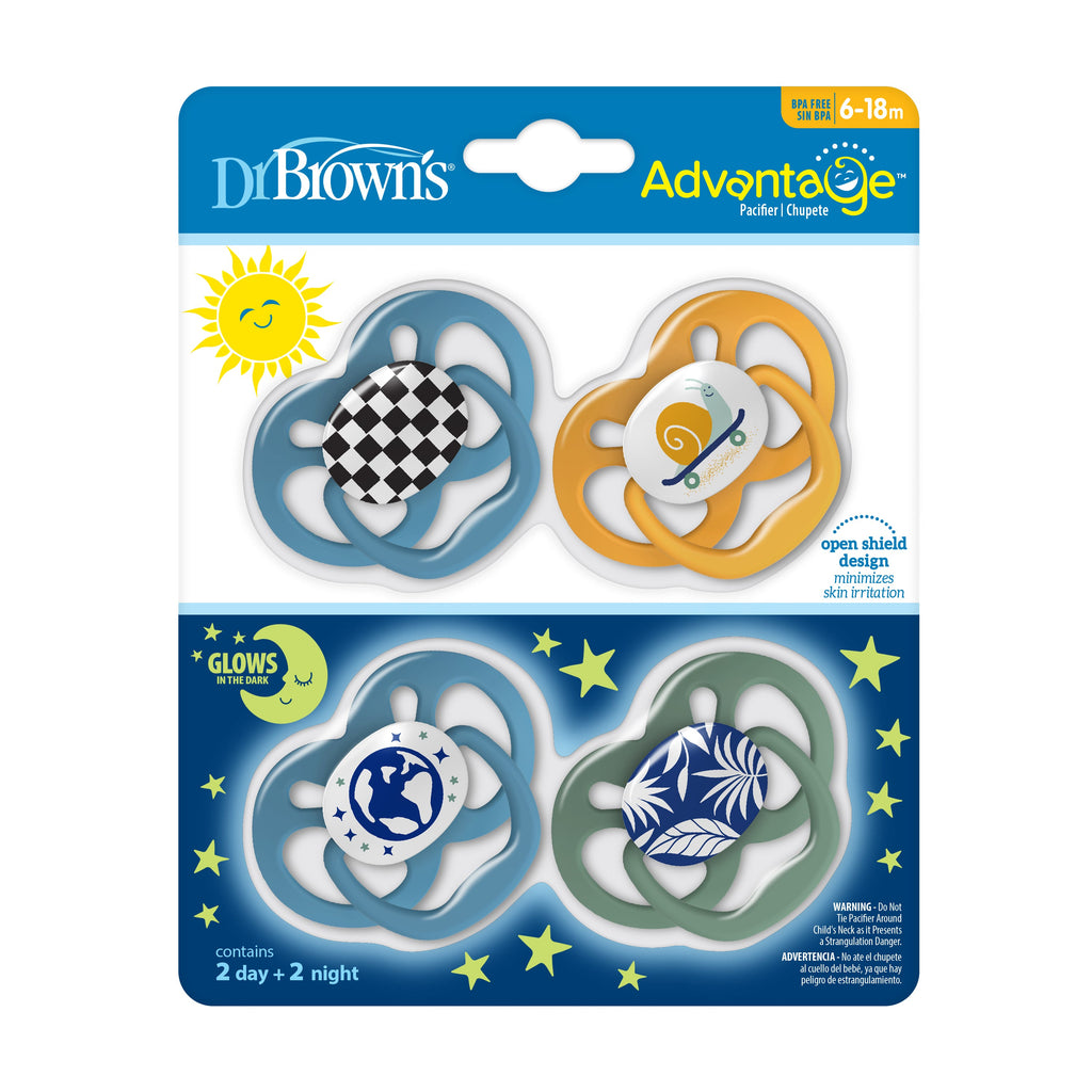 Practical Living Advantage Glow-in-the-Dark Baby Pacifier, Stage 2, Fully Symmetrical Soother with Soft Silicone Bulb for daily home and personal routines with baby care and kids products