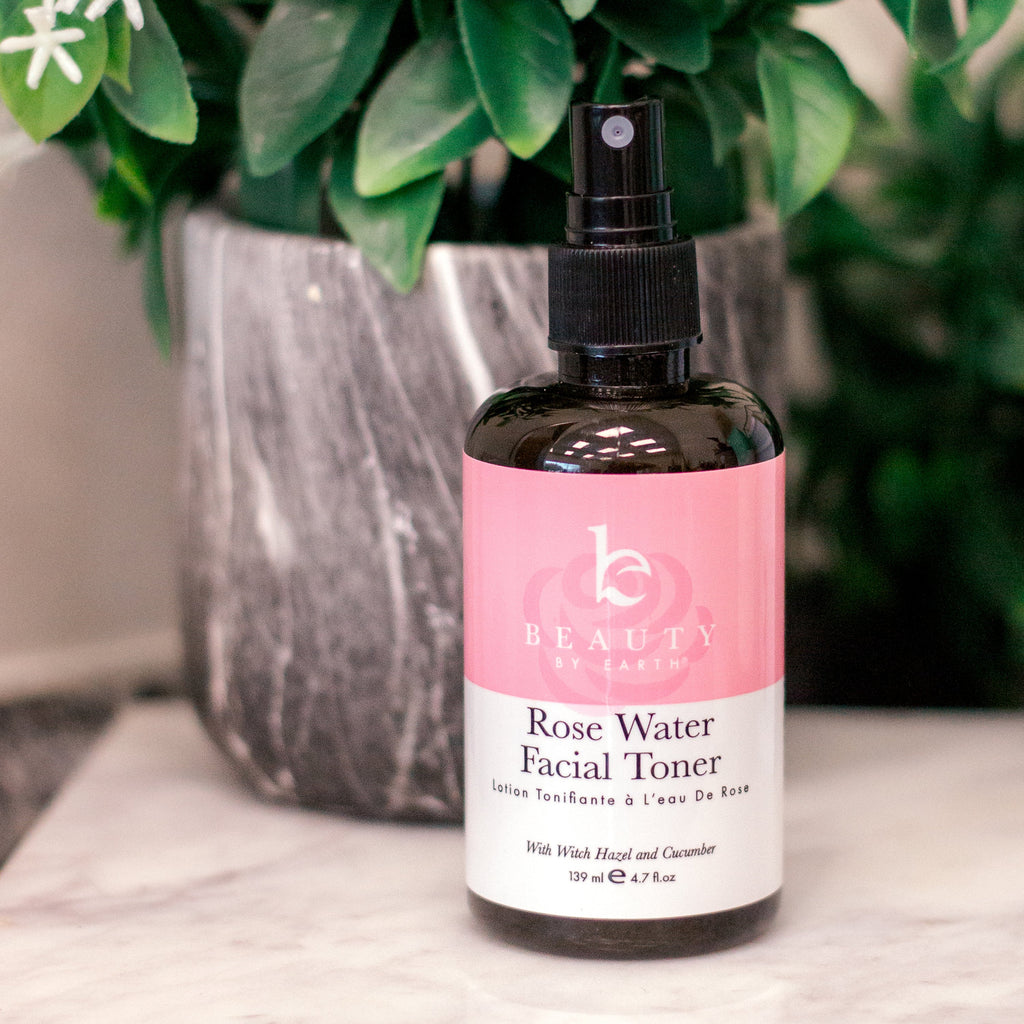 Daily Care Facial Toner with Witch Hazel and Rose Petal Water for daily home and personal routines with facial skin and sun care