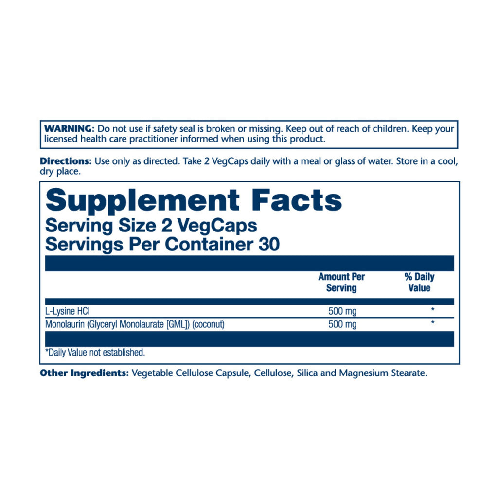 Home Essentials L-Lysine Monolaurin 1 1 Ratio Veg Capsule for daily home and personal routines with general everyday essentials