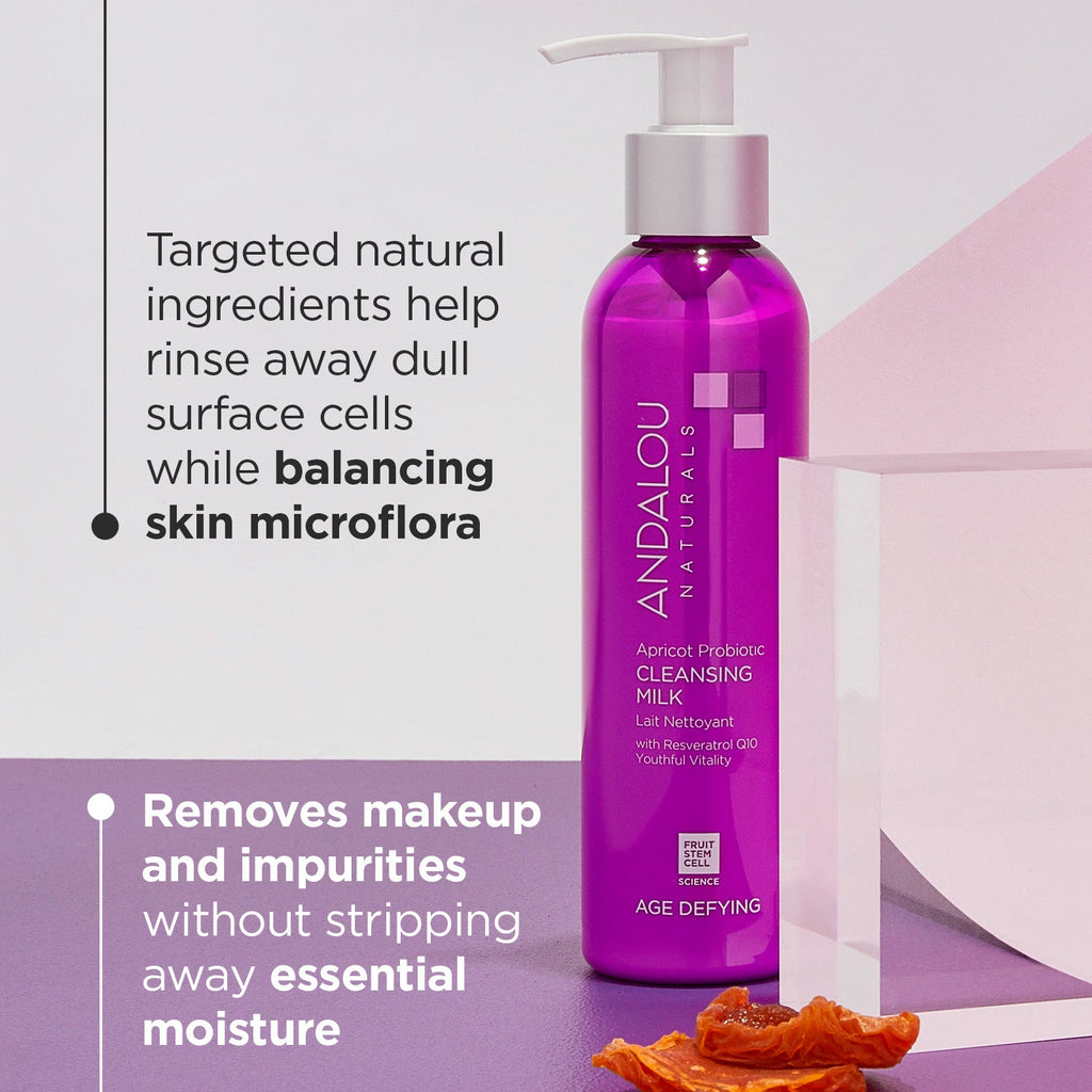 Home Essentials Age Defying Apricot Probiotic Cleansing Milk for daily home and personal routines with facial skin and sun care
