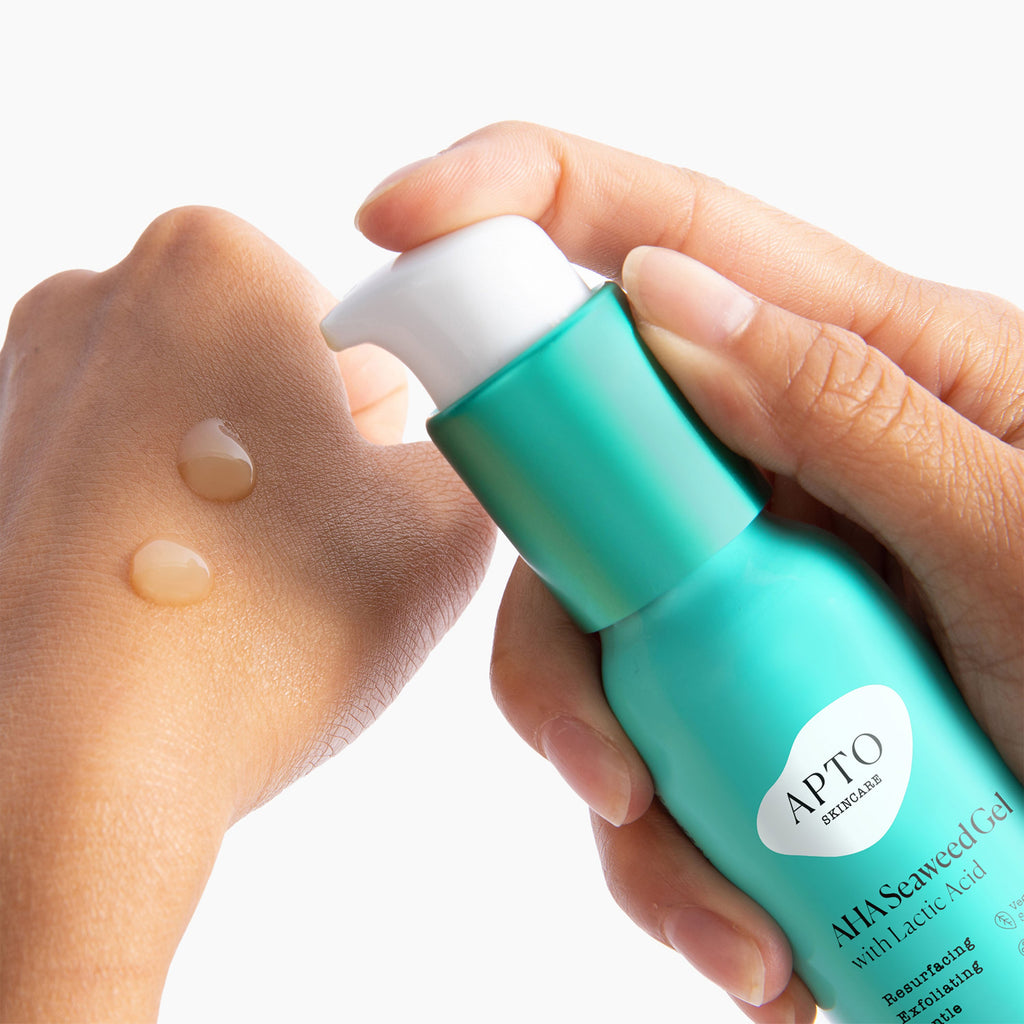 Daily Care AHA Seaweed Gel with Lactic Acid, Resurfacing and Deeply Exfoliating Formula for daily home and personal routines with facial skin and sun care