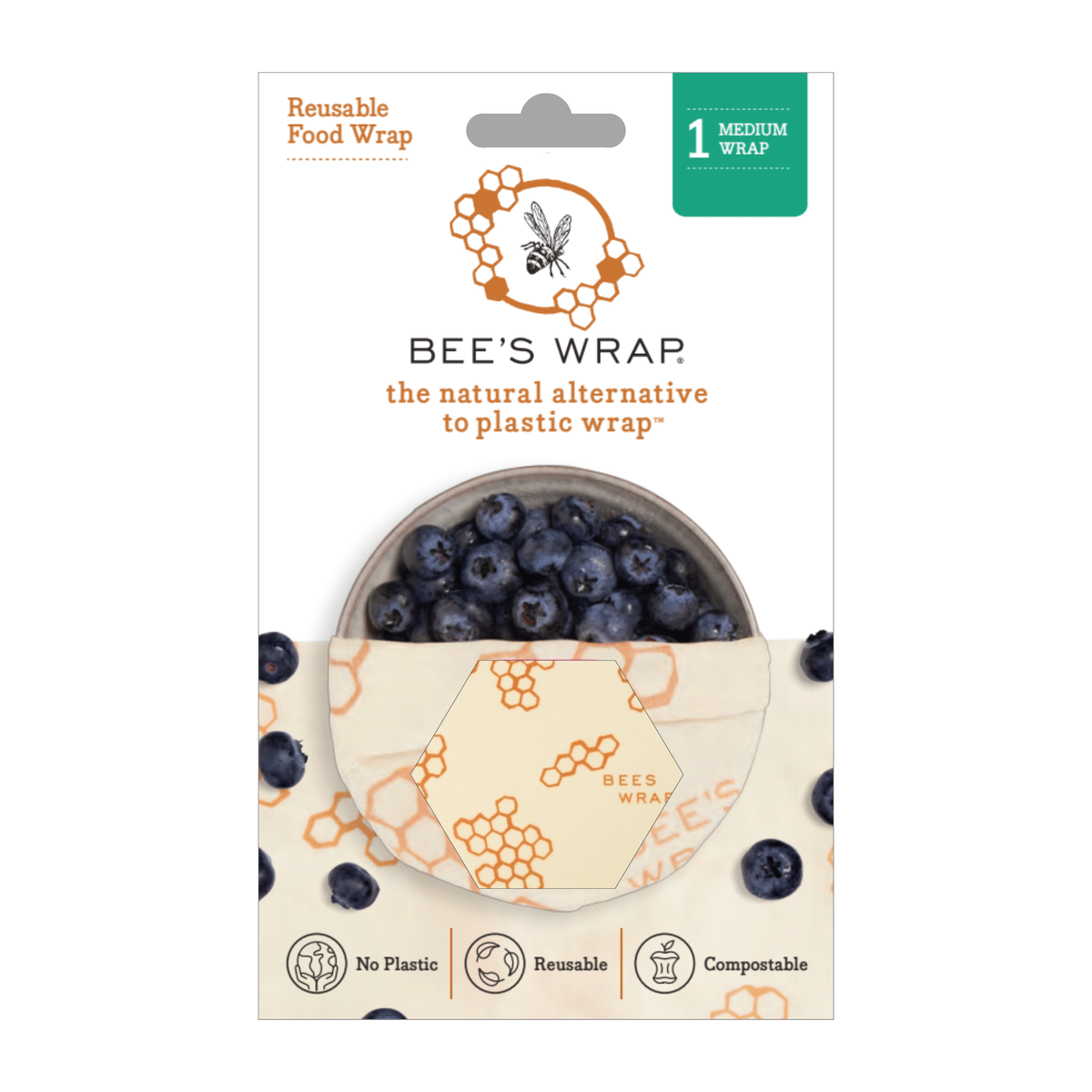 Practical Living Beeswax Wrap for Food - Medium for daily home and personal routines with pantry foods and beverages