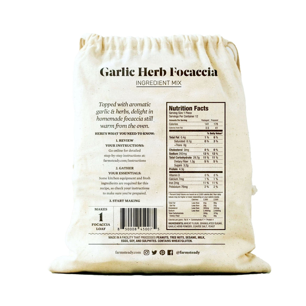Practical Living Garlic Herb Focaccia Baking Mix for daily home and personal routines with pantry foods and beverages