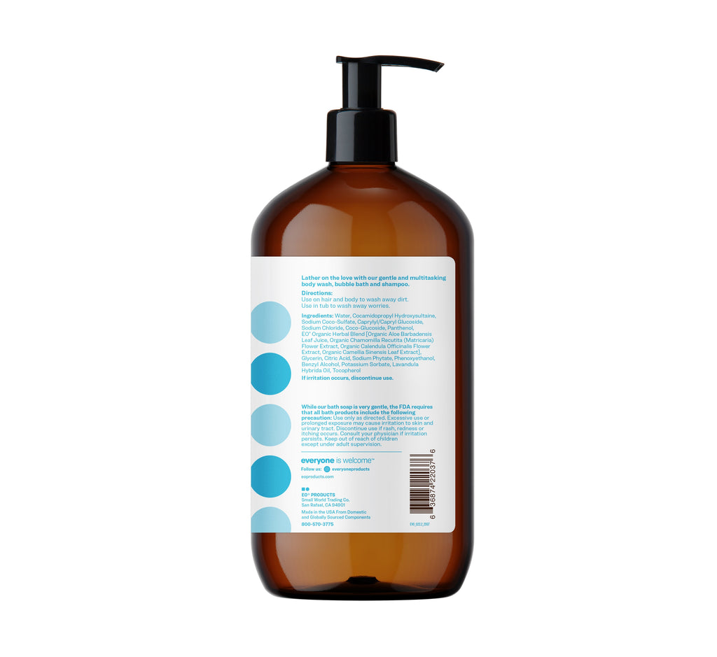Daily Care 3in1 Soap, Shampoo, and Bubble Bath for daily home and personal routines with hair care