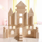 Daily Care Basic Building Blocks - Large Starter Set made from sustainably sourced wood for daily home and personal routines with baby care and kids products