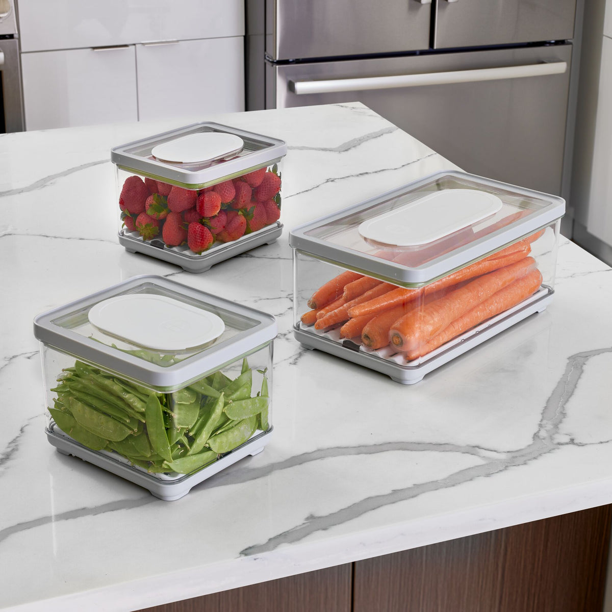 Home Essentials Fresh Produce Bin Set made with Recycled Plastic for daily home and personal routines with general everyday essentials