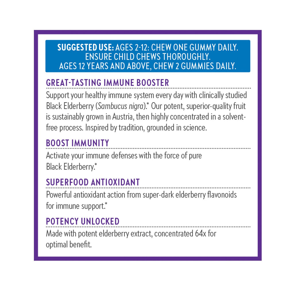 Daily Care Elderberry Gummies, Organic Whole-Food Gummies for Immune Support for daily home and personal routines with pantry foods and beverages