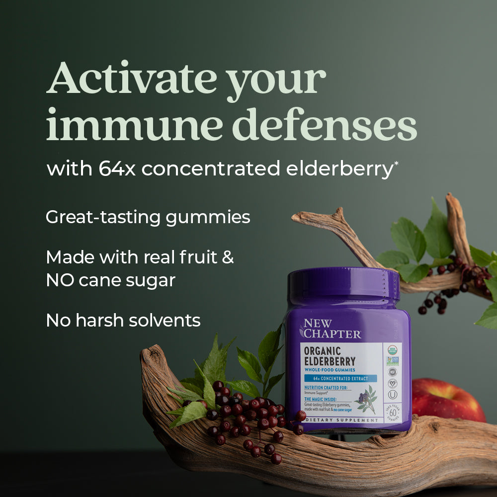 Daily Care Elderberry Gummies, Organic Whole-Food Gummies for Immune Support for daily home and personal routines with pantry foods and beverages