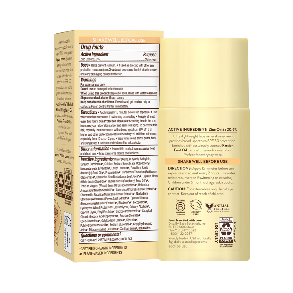 Practical Living Daily Sheer Fluid Mineral Sunscreen - SPF 50 for daily home and personal routines with facial skin and sun care