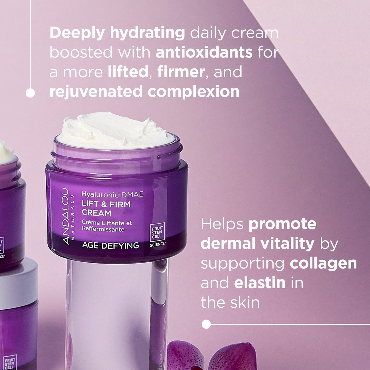 Routine Ready Age Defying Hyaluronic DMAE Lift and Firm Cream for daily home and personal routines with facial skin and sun care