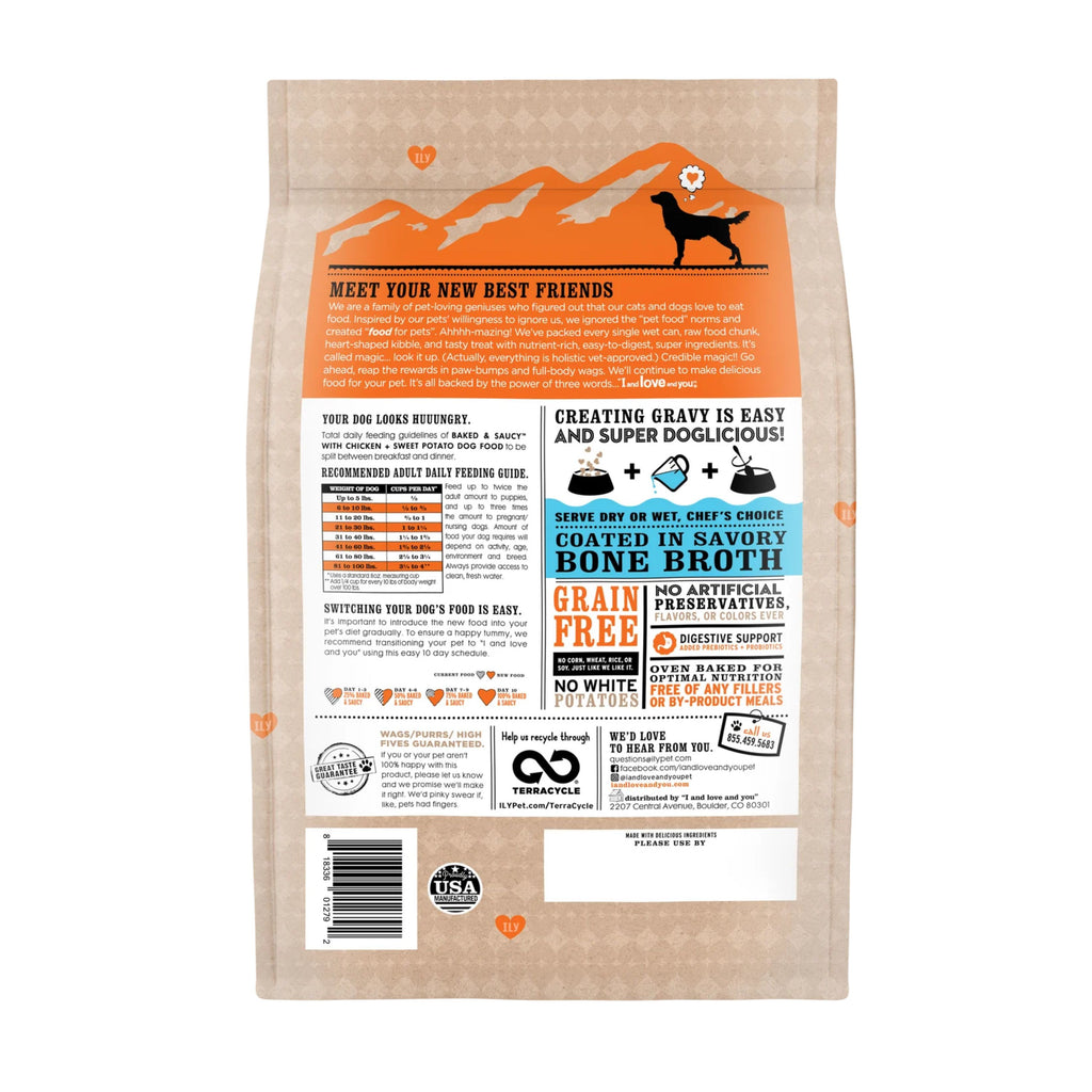 Practical Living Baked and Saucy w Chicken + Sweet Potato Baked Kibble for daily home and personal routines with pet care treats and accessories