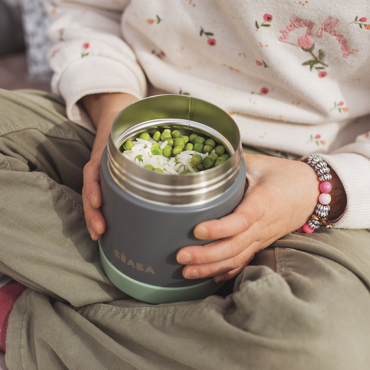 Daily Care Insulated Stainless Steel, Kid Friendly Food Container Jar for daily home and personal routines with baby care and kids products