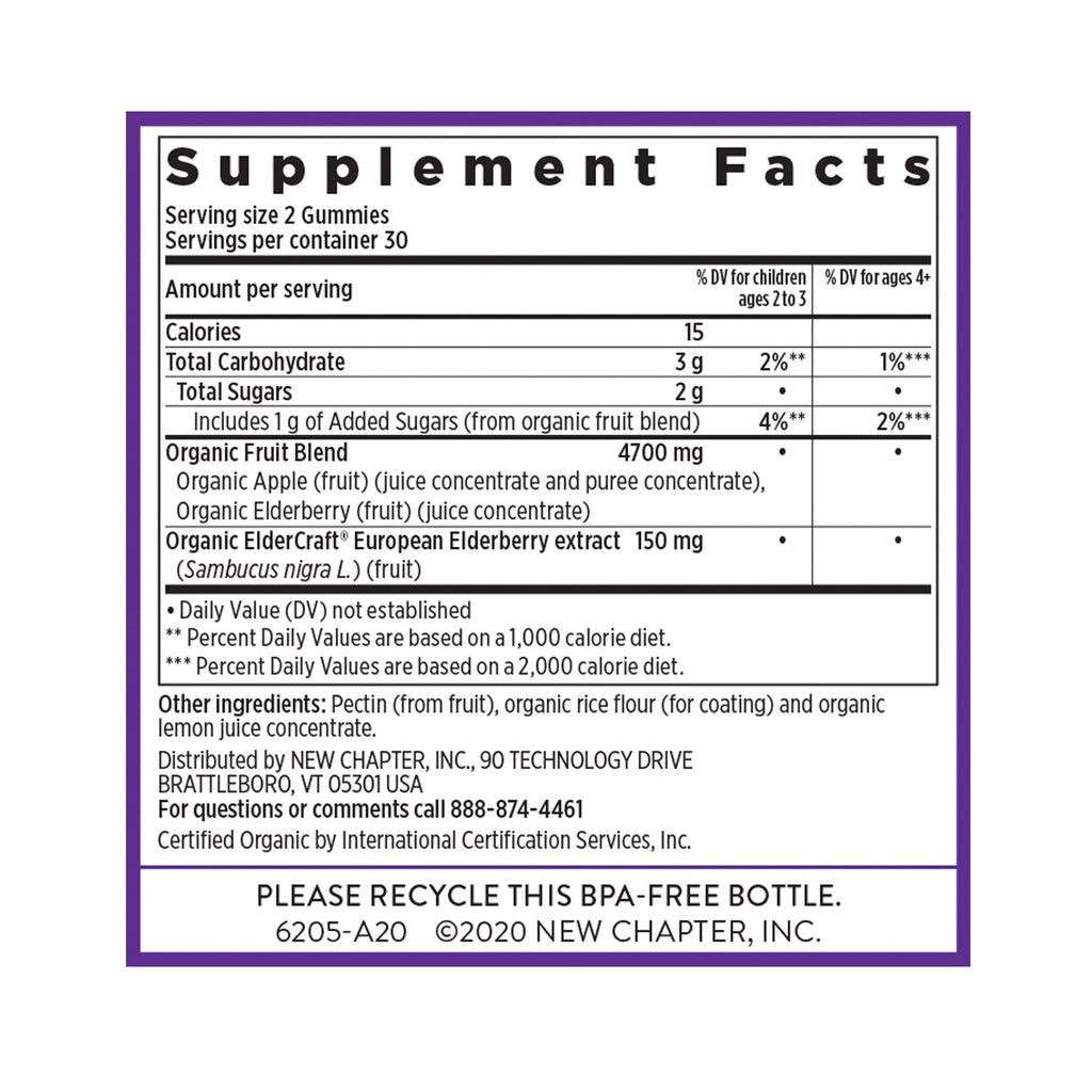 Daily Care Elderberry Gummies, Organic Whole-Food Gummies for Immune Support for daily home and personal routines with pantry foods and beverages