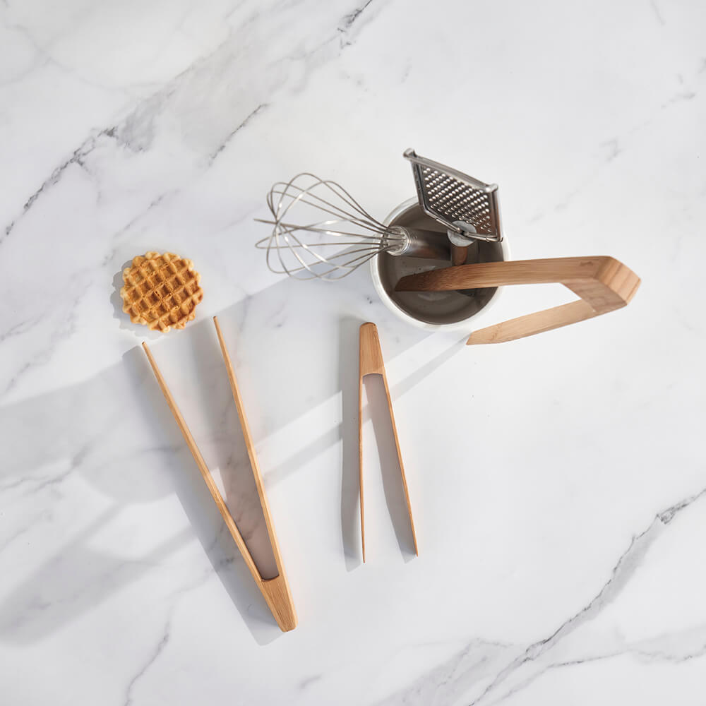 Routine Ready Bamboo Tongs, Large for daily home and personal routines with cookware food storage and kitchen tools