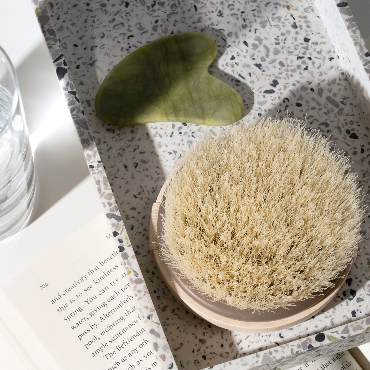 Routine Ready Dry Body Brush for daily home and personal routines with cleaning laundry and paper products