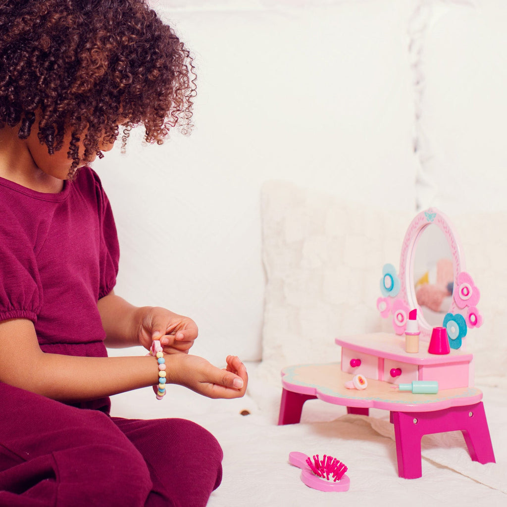 Routine Ready Flora Dressing Table Play Set made from fully FSC Certified Wood for daily home and personal routines with baby care and kids products