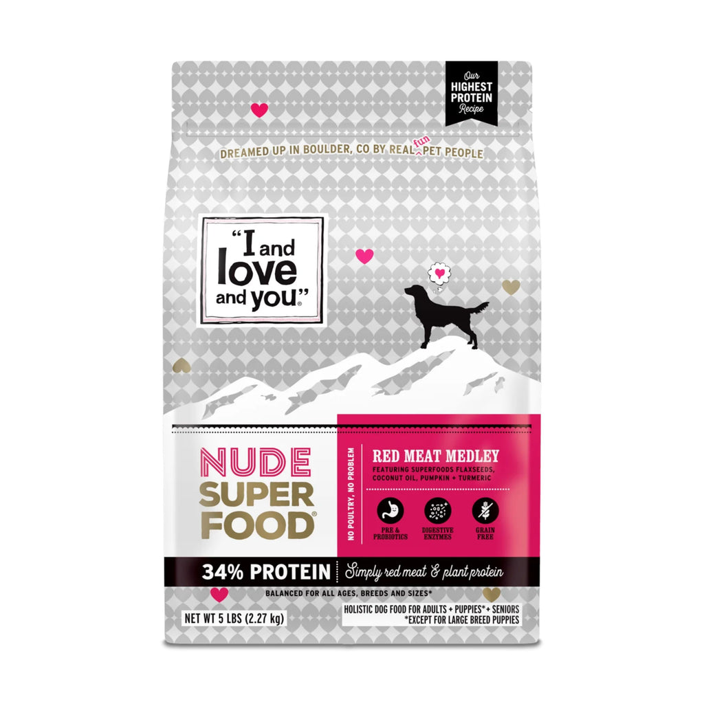 Practical Living Dog Kibble - Nude Food Red Meat Medley Recipe for daily home and personal routines with pet care treats and accessories