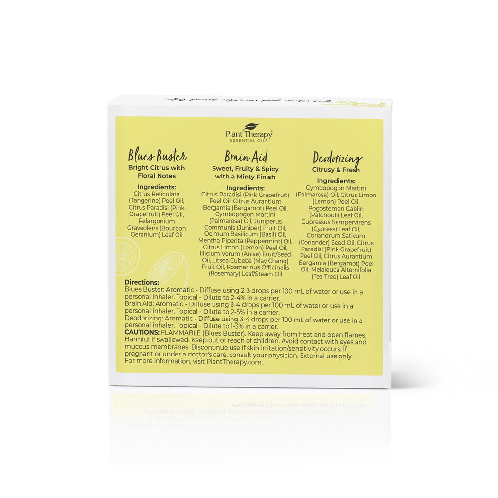 Practical Living Good Vibes Pure Essential Oil Blend Set for daily home and personal routines with pantry foods and beverages