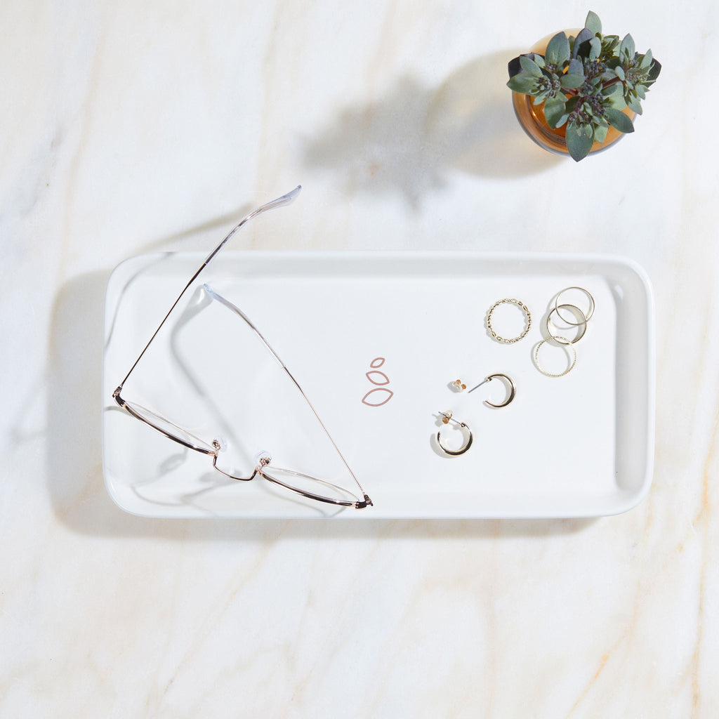 Everyday Home Ceramic Sink-Side Tray for daily home and personal routines with general everyday essentials