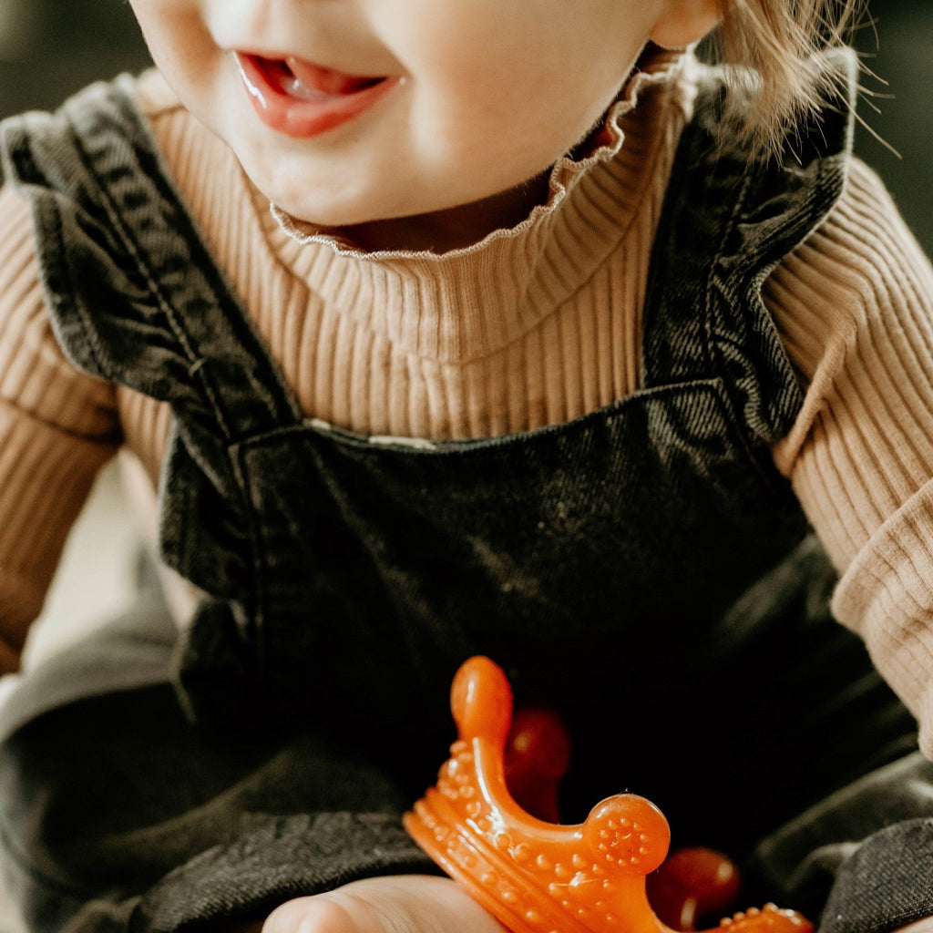 Routine Ready fully Food Grade Silicone Sensory Development Crown Teether for daily home and personal routines with baby care and kids products